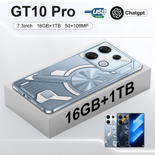 Smartphone GT10 Pro with specifications on a white background
