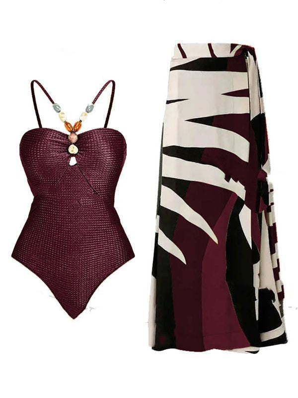 Women's Swimsuit Covered Belly Thin Bikini Suit