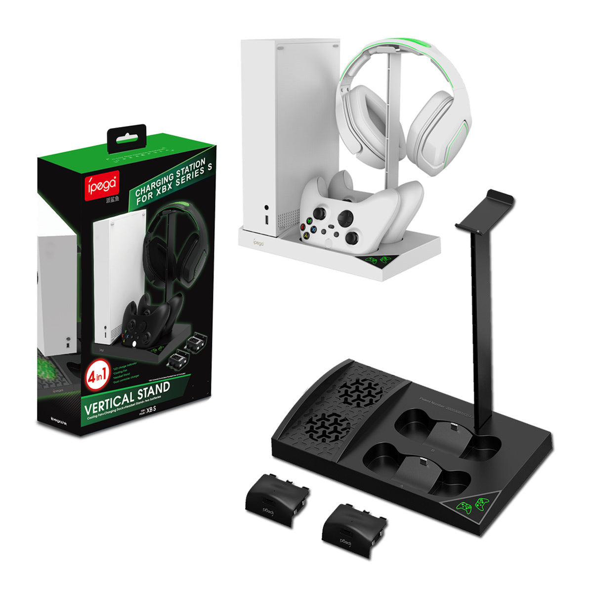 Xbox Series S Cooling Fan Base with Dual Gamepad Charger