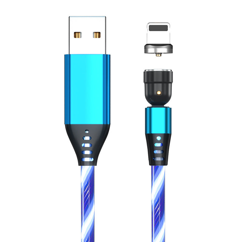 Blue USB cable with connectors on a white background