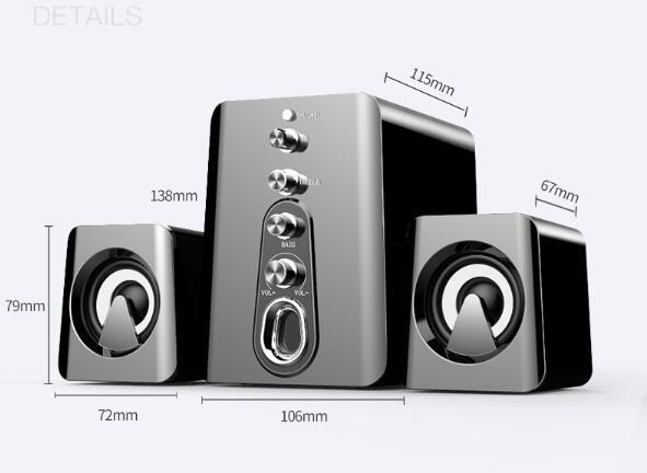 three-piece 2.1 speaker system Heavy Bass